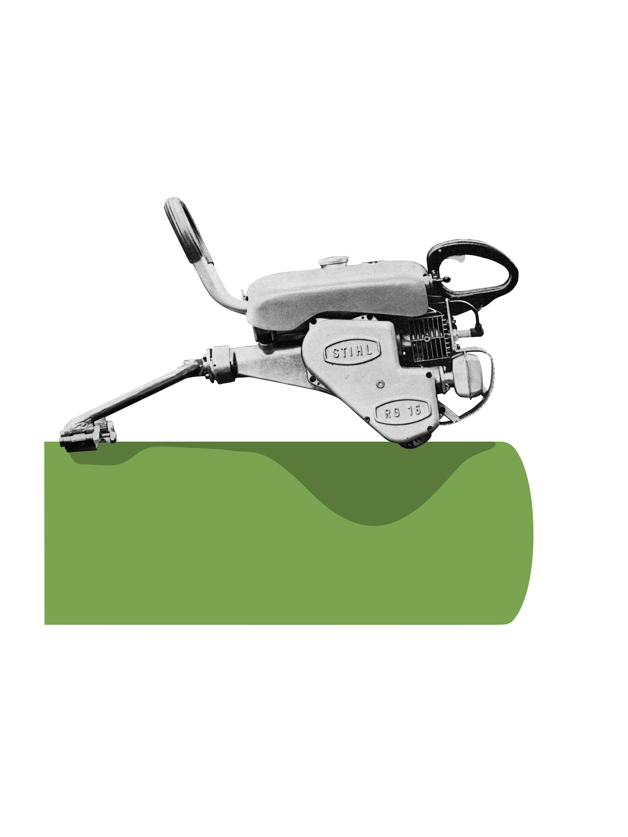 Cut-out debarking device; black-and-white photo.